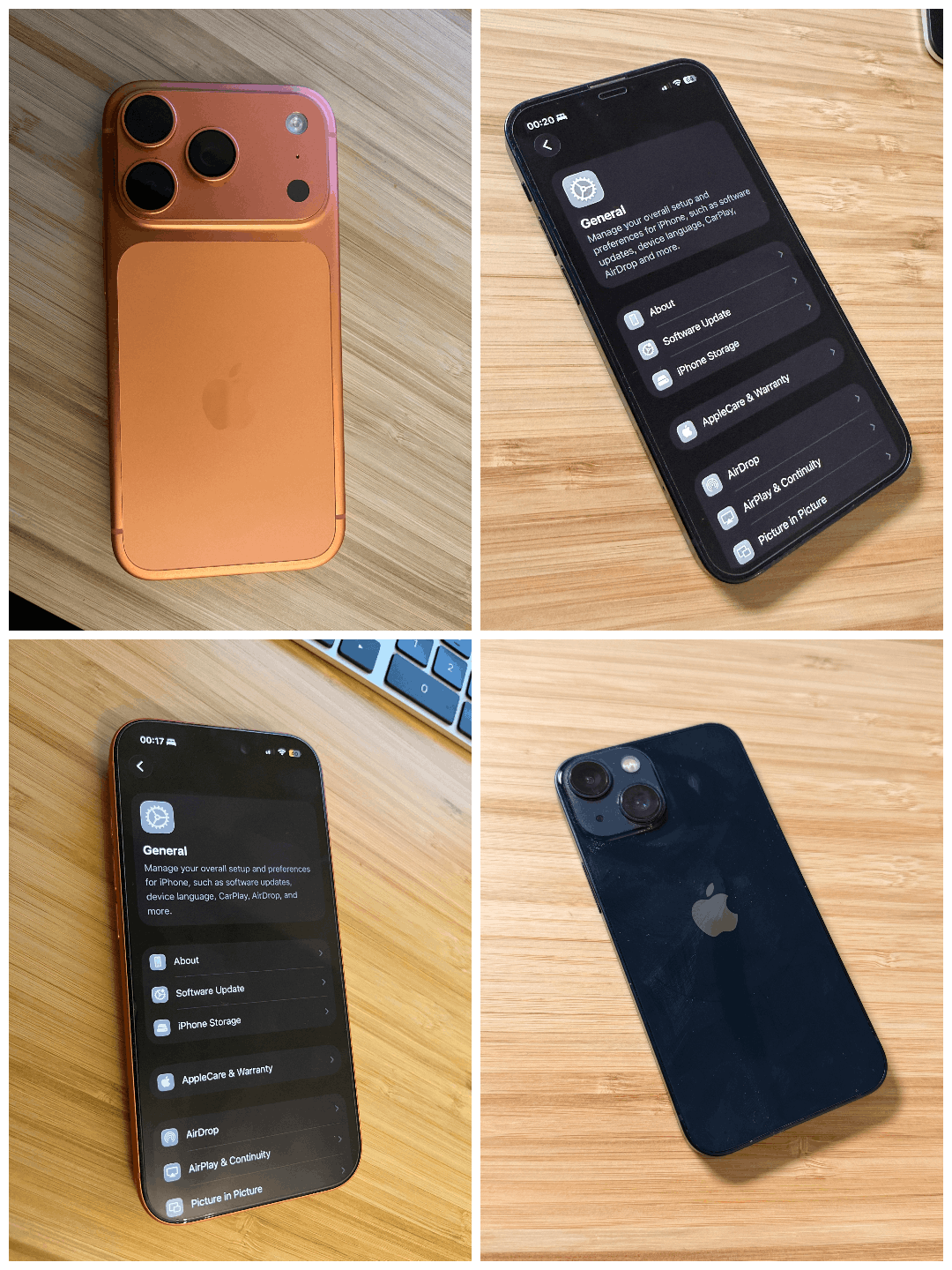 collage of iphone 17 pro and iphone 13 mini